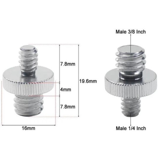 1/4" Male to 3/8" Male Threaded screw Adapter